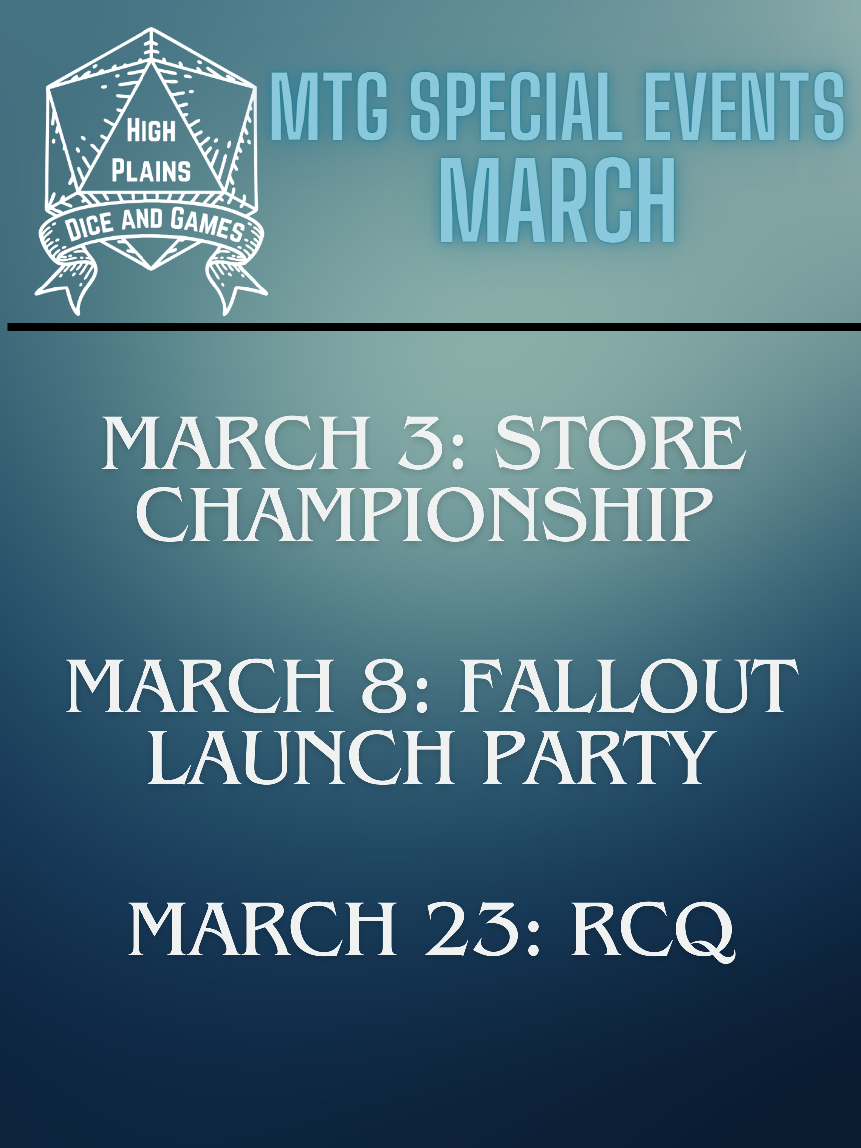 Calendar | High Plains Dice and Games